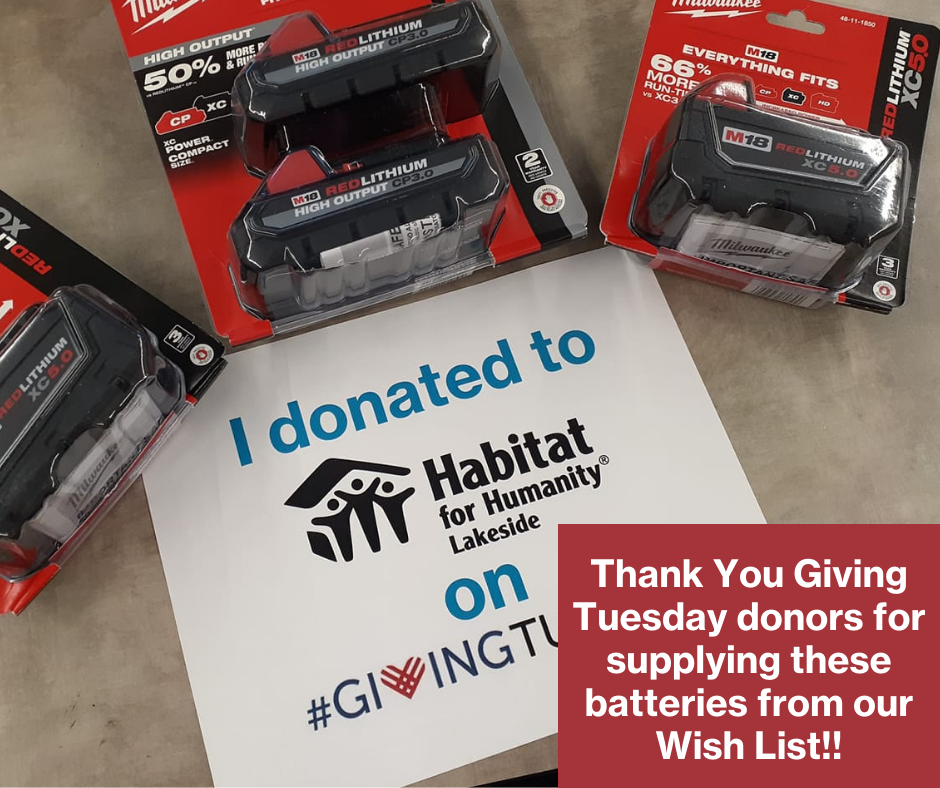 Thank you to our Giving Tuesday donors. Photo of donated items